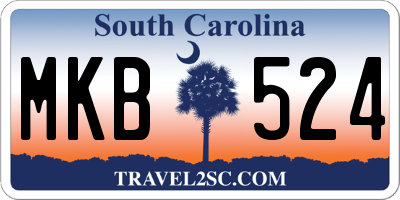 SC license plate MKB524