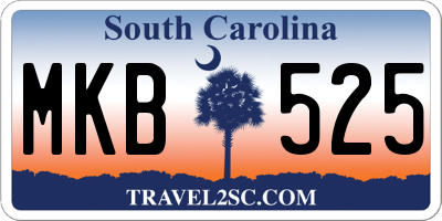 SC license plate MKB525
