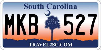 SC license plate MKB527