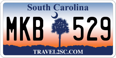 SC license plate MKB529