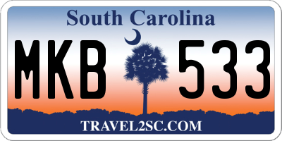 SC license plate MKB533