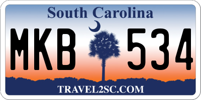 SC license plate MKB534