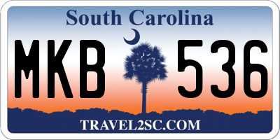 SC license plate MKB536
