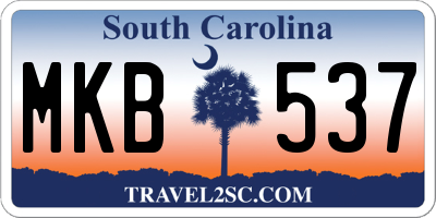 SC license plate MKB537