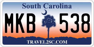 SC license plate MKB538