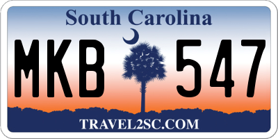 SC license plate MKB547