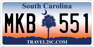 SC license plate MKB551