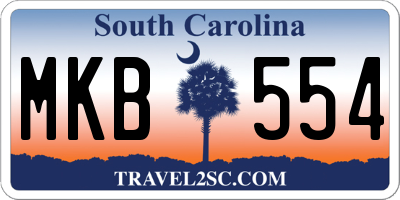 SC license plate MKB554
