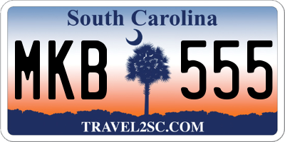 SC license plate MKB555