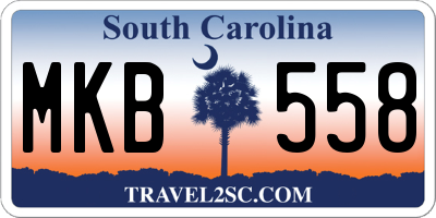 SC license plate MKB558