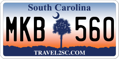 SC license plate MKB560