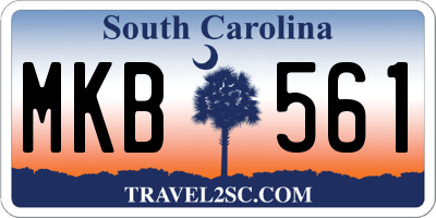 SC license plate MKB561
