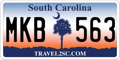 SC license plate MKB563