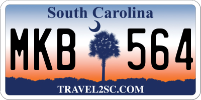 SC license plate MKB564