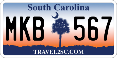 SC license plate MKB567