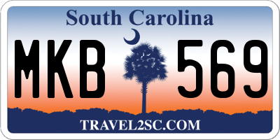 SC license plate MKB569