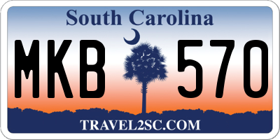 SC license plate MKB570