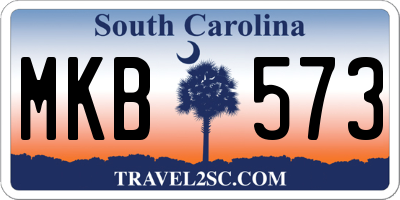 SC license plate MKB573