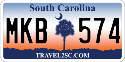 SC license plate MKB574