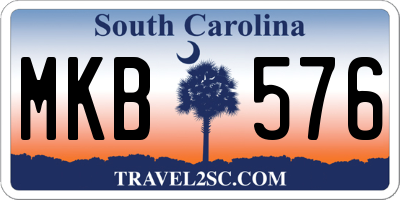 SC license plate MKB576