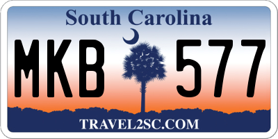 SC license plate MKB577