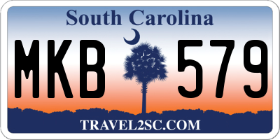 SC license plate MKB579