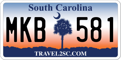 SC license plate MKB581