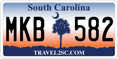 SC license plate MKB582