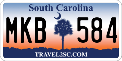 SC license plate MKB584