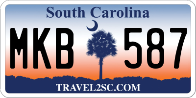 SC license plate MKB587