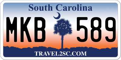 SC license plate MKB589