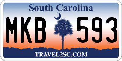 SC license plate MKB593