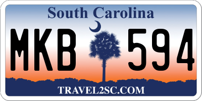 SC license plate MKB594