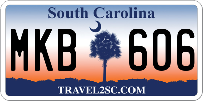 SC license plate MKB606