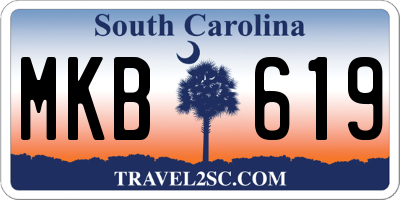 SC license plate MKB619