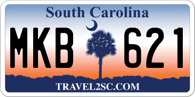 SC license plate MKB621