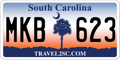 SC license plate MKB623
