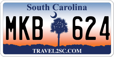 SC license plate MKB624
