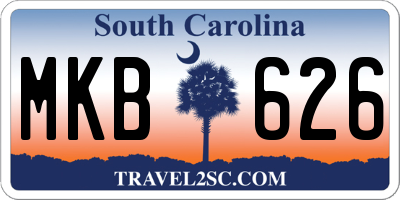 SC license plate MKB626