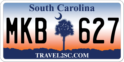 SC license plate MKB627