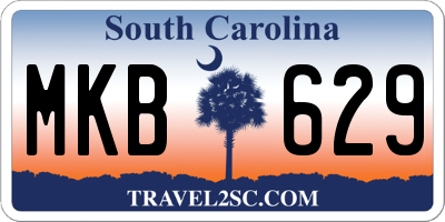 SC license plate MKB629
