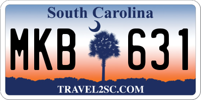 SC license plate MKB631