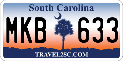 SC license plate MKB633