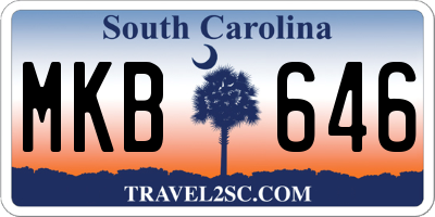 SC license plate MKB646