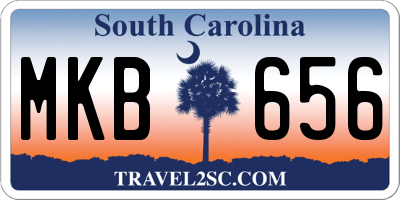 SC license plate MKB656