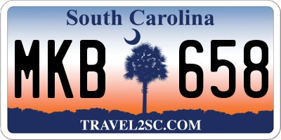 SC license plate MKB658