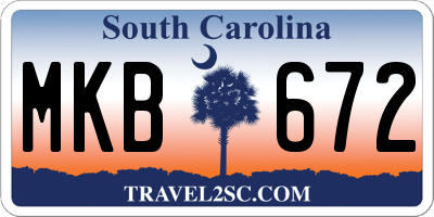 SC license plate MKB672