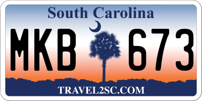 SC license plate MKB673