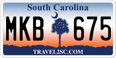 SC license plate MKB675