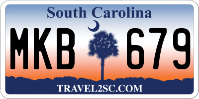 SC license plate MKB679